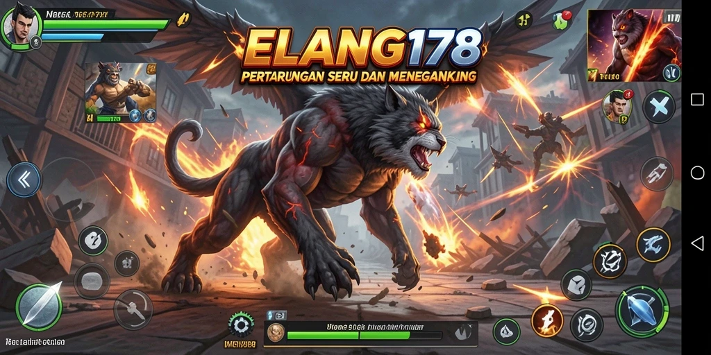 Screenshot ELANG178 menampilkan aksi pertarungan yang epik dan mendebarkan.