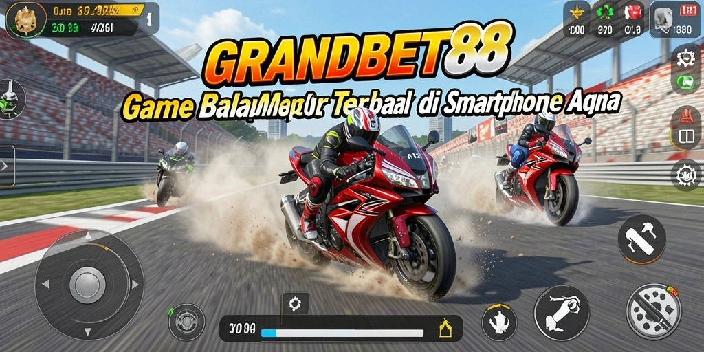 Tampilan menarik dari gameplay balap motor di GRANDBET88.
