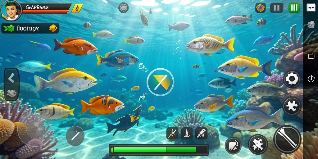 Tangkapan layar gameplay penuh aksi Tembak Ikan IDRRP.