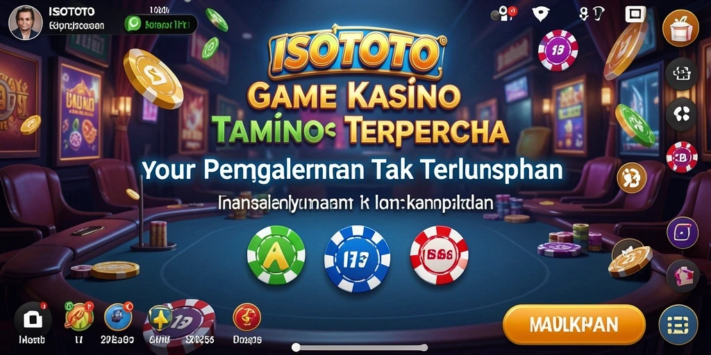 Screenshot utama ISOTOTO menampilkan gameplay Kasino yang mendebarkan.