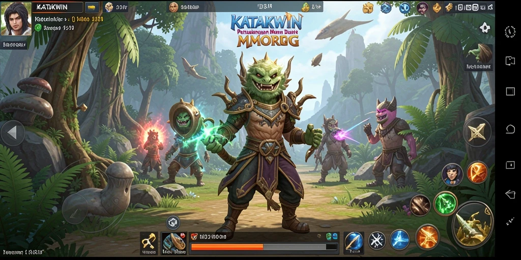 Screenshot gameplay penuh aksi dalam KATAKWIN yang menampilkan momen pertarungan.