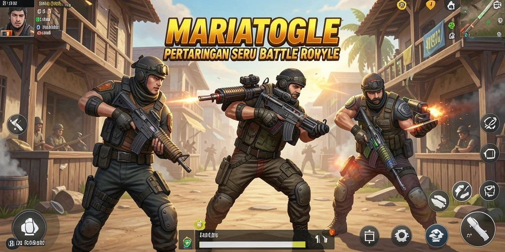 Gameplay seru dan intens dari MARIATOGEL Battle Royale.