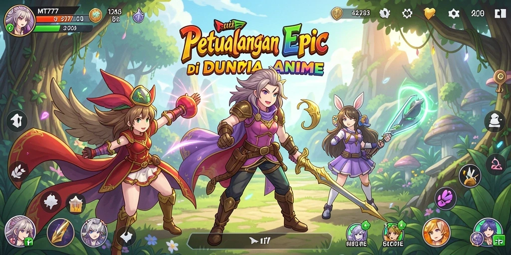 Screenshot utama <strong>MT777</strong> menampilkan aksi karakter anime yang seru.