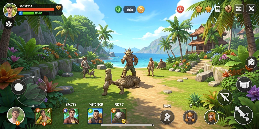 Tampilan gameplay RK77 yang ceria dan menarik.