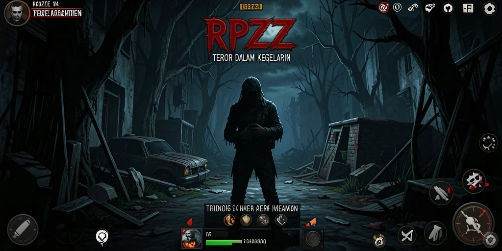 Gameplay menakutkan dengan atmosfer kegelapan di RPZZZ.